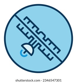 Concepto de vector de prohibición de satélites icono azul moderno o elemento de diseño