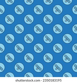 Satellite Prohibition vector concept blue modern seamless pattern