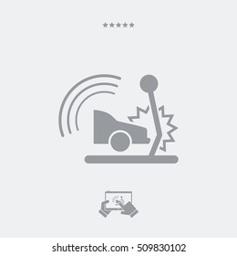 Satellite protection for car crashes - Vector web icon