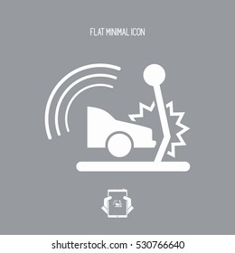 Satellite protection for car crashes - Vector web icon