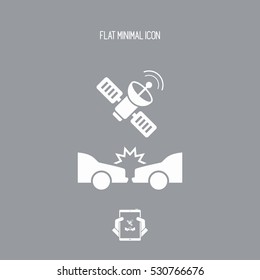 Satellite protection for car crashes - Vector web icon