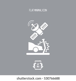 Satellite protection for car crashes - Vector web icon