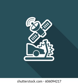 Satellite protection for car crashes - Vector web icon