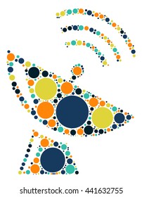 Satellite radar shape vector design by color point