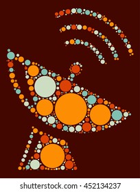 Satellite radar shape vector design by color point