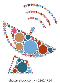 Satellite radar shape vector design by color point