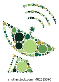 Satellite radar shape vector design by color point