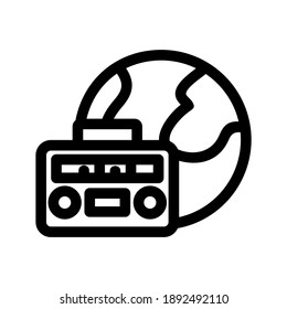 satellite radio icon or logo isolated sign symbol vector illustration - high quality black style vector icons
