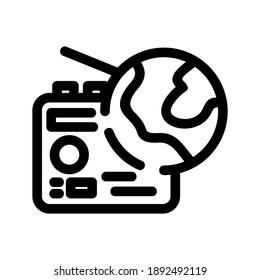 satellite radio icon or logo isolated sign symbol vector illustration - high quality black style vector icons
