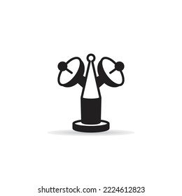 satellite receiver tower icon on white background
