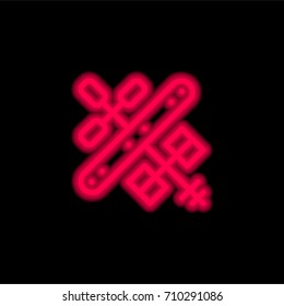 Satellite red glowing neon ui ux icon. Glowing sign logo vector
