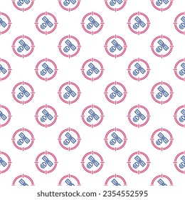 Satellite in Red Target vector Aim concept outline seamless pattern