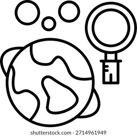 Satellite Research Line vector Icon Design