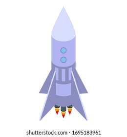 Satellite rocket icon. Isometric of satellite rocket vector icon for web design isolated on white background