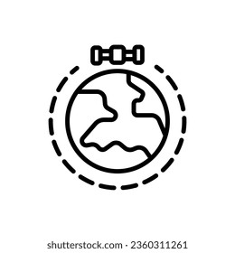 Satellite Rotation Outline Icon Vector Illustration