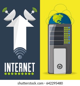 satellite and router related with internet connectivity