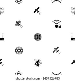 satellite seamless pattern background icon.