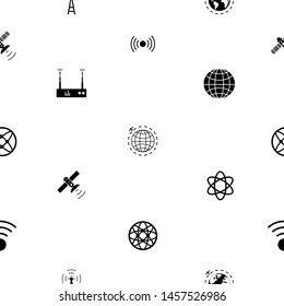 satellite seamless pattern background icon.