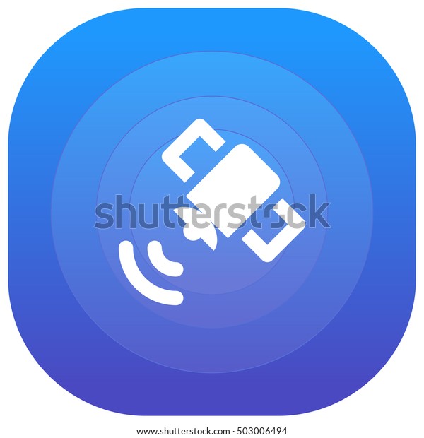 Satellite Sending Signal Purple Blue Circular Stock Vector Royalty Free 503006494