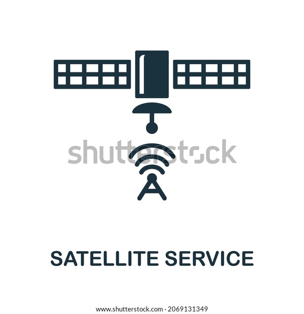 Satellite Service icon. Monochrome sign from\
technology collection. Creative Satellite Service icon illustration\
for web design, infographics and\
more