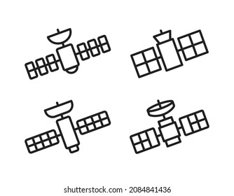 icono de conjunto de satélites. iconos de alta calidad adecuados para activos gráficos para la ciencia y la radiodifusión, Internet, diseño web, aplicaciones, libros de dibujo y coloreado, medios impresos, etc. Icono de línea vector EPS 10