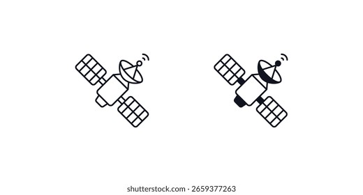 ícone de conjunto de satélite com fundo branco vetor ilustração stock