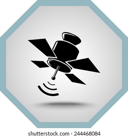 Satellite sign icon, vector illustration. Flat design style