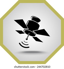 Satellite sign icon, vector illustration. Flat design style