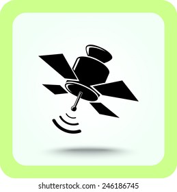Satellite sign icon, vector illustration. Flat design style