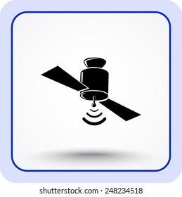 Satellite sign icon, vector illustration. Flat design style