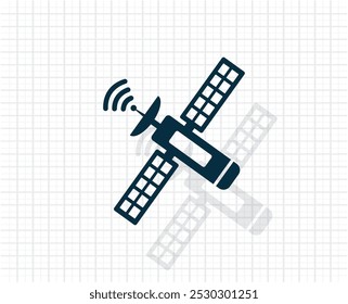 Ícone de sinal de satélite, ilustração vetorial. Estilo de design plano