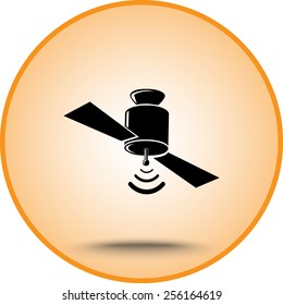 Satellite sign icon, vector illustration. Flat design style