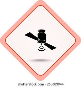 Satellite sign icon, vector illustration. Flat design style