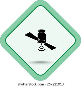 Satellite sign icon, vector illustration. Flat design style