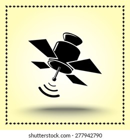 Satellite sign icon, vector illustration. Flat design style