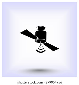 Satellite sign icon, vector illustration. Flat design style