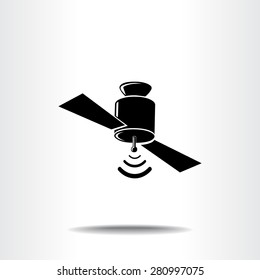 Satellite sign icon, vector illustration. Flat design style