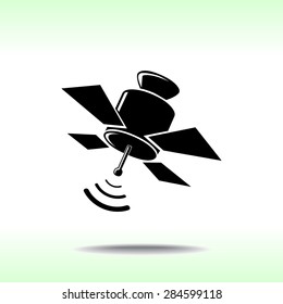 Satellite sign icon, vector illustration. Flat design style