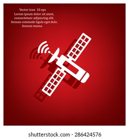 Satellite sign icon, vector illustration. Flat design style