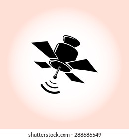 Satellite sign icon, vector illustration. Flat design style