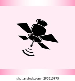 Satellite sign icon, vector illustration. Flat design style