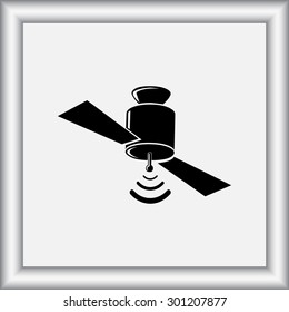 Satellite sign icon, vector illustration. Flat design style