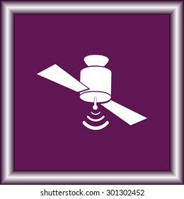Satellite sign icon, vector illustration. Flat design style