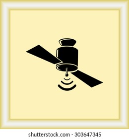 Satellite sign icon, vector illustration. Flat design style