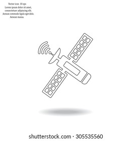 Satellite sign icon, vector illustration. Flat design style