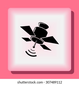 Satellite sign icon, vector illustration. Flat design style