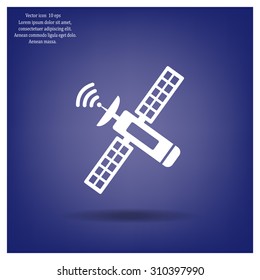 Satellite sign icon, vector illustration. Flat design style