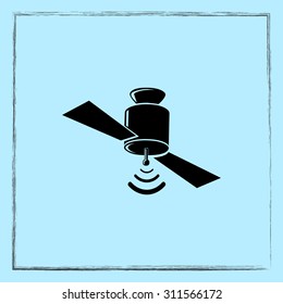 Satellite sign icon, vector illustration. Flat design style