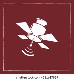 Satellite sign icon, vector illustration. Flat design style