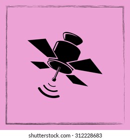 Satellite sign icon, vector illustration. Flat design style